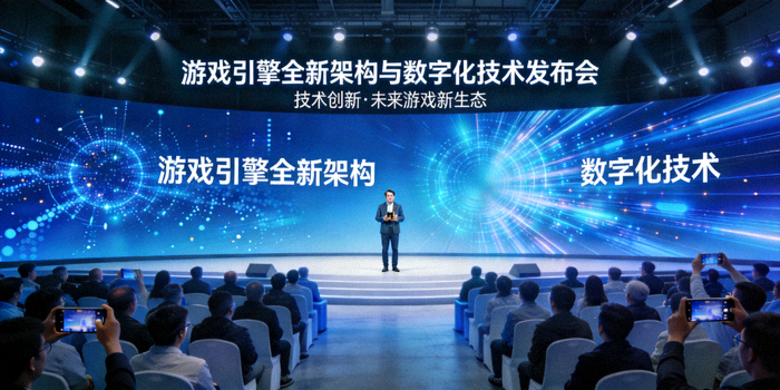 新一代自研渲染引擎发布会多屏联动展示现场